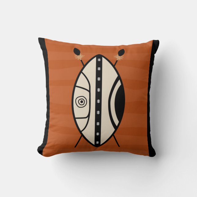 Maasai Shield Throw Pillow (Front)