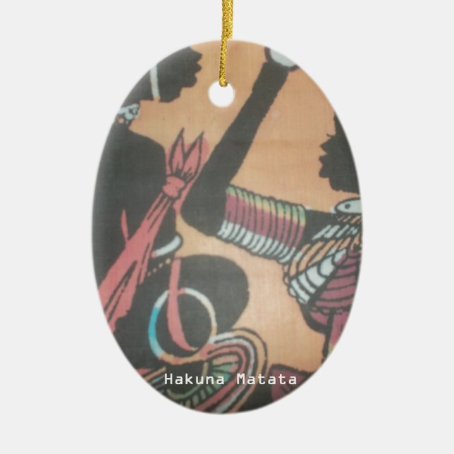 Maasai Tradition and Culture Pattern Art Design Ceramic Ornament (Front)