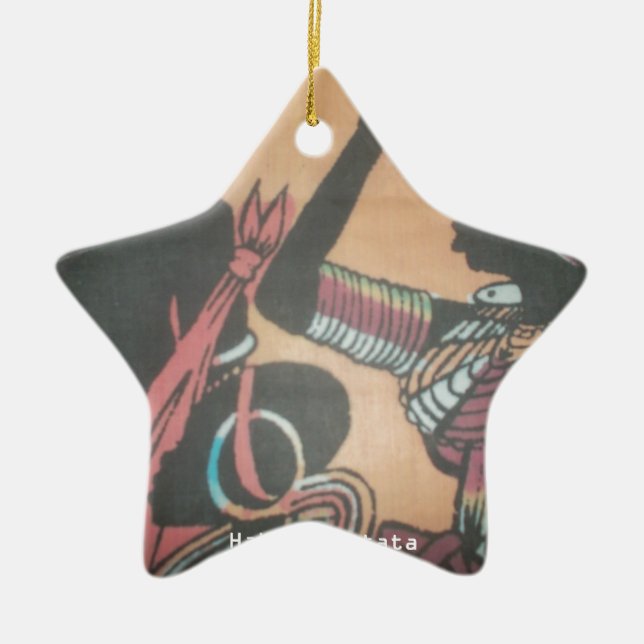 Maasai Tradition and Culture Pattern Art Design Ceramic Ornament (Front)