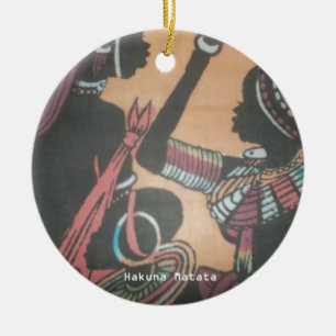 Maasai Tradition and Culture Pattern Art Design Ceramic Ornament