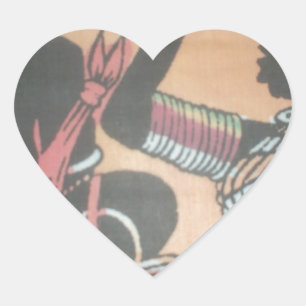 Maasai Tradition and Culture Pattern Art Design Heart Sticker