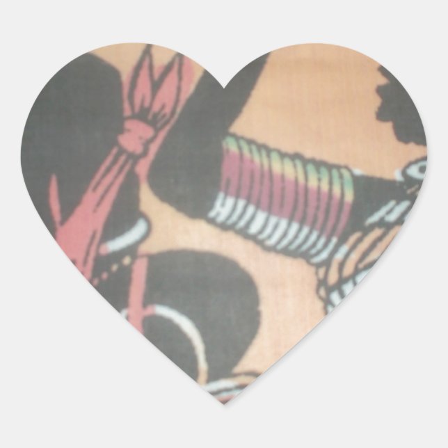 Maasai Tradition and Culture Pattern Art Design Heart Sticker (Front)
