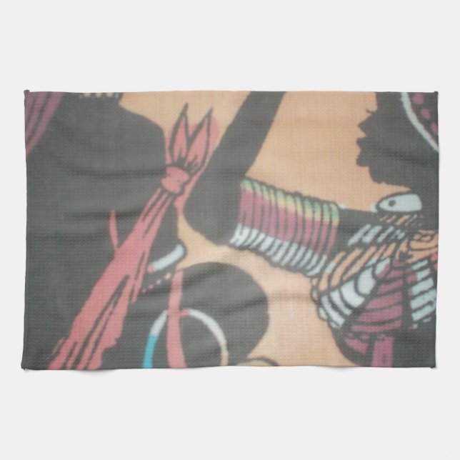 Maasai Tradition and Culture Pattern Art Design Kitchen Towel (Horizontal)