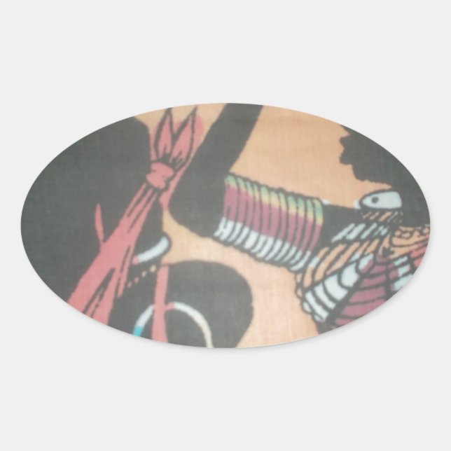 Maasai Tradition and Culture Pattern Art Design Oval Sticker (Front)