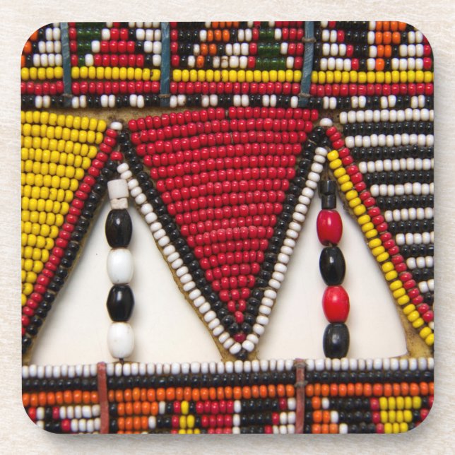 Maasai Tribal Beadwork Coaster (Front)