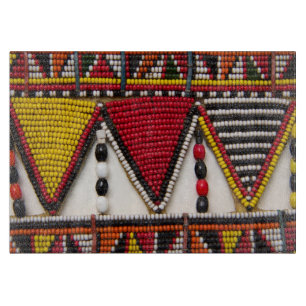 Maasai Tribal Beadwork Cutting Board