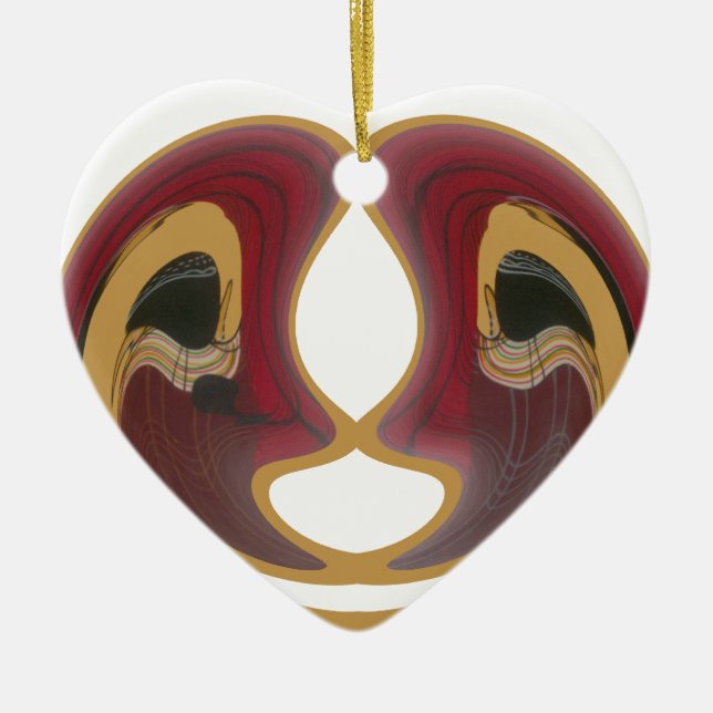 Maasai Tribal Whirl Art Print Ceramic Ornament (Front)