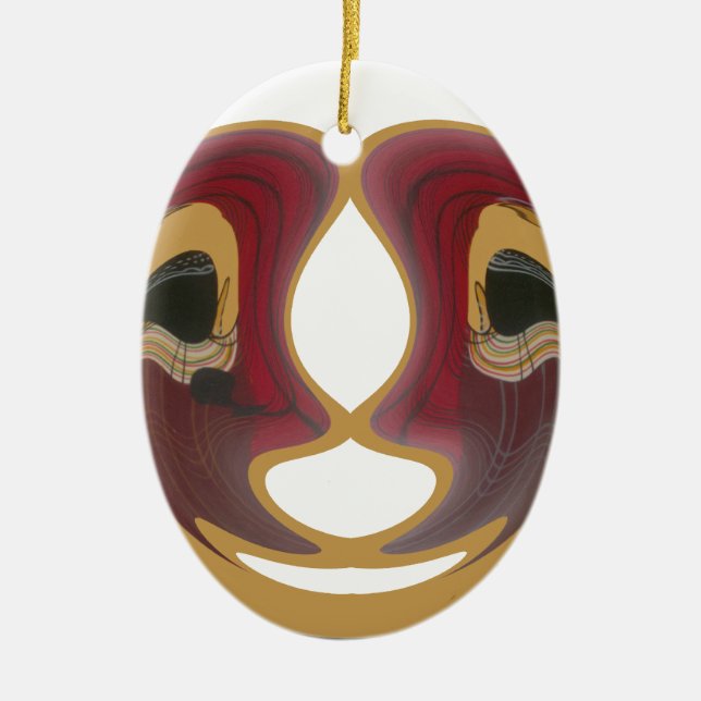 Maasai Tribal Whirl Art Print Ceramic Ornament (Front)