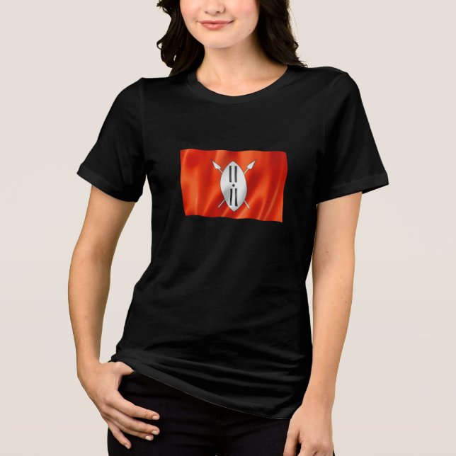 MAASAI Tribe Flag Tri-Blend Shirt (Front)