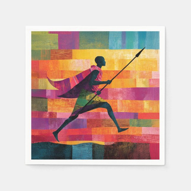 Maasai Warrior's Journey Napkin (Front)