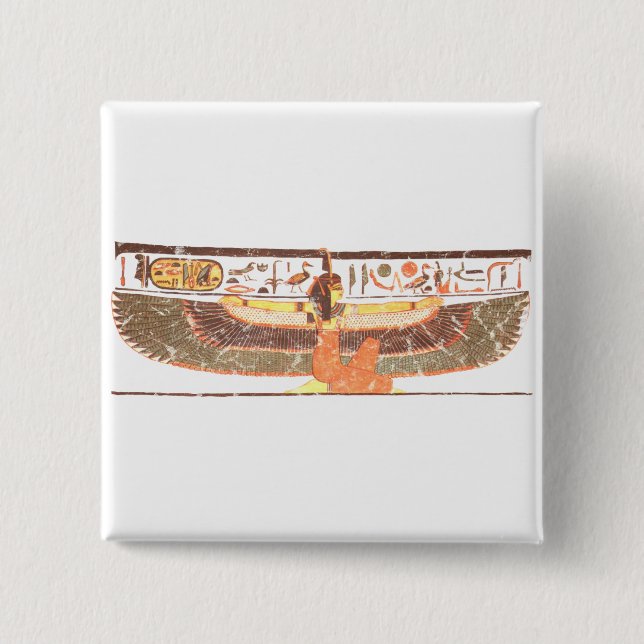 Maat- Nefertari tomb 2 Inch Square Button (Front)