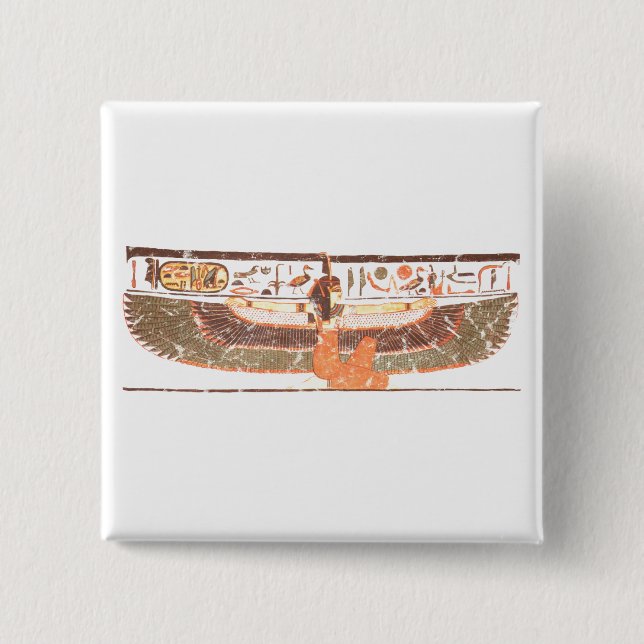 Maat- Nefertari tomb 2 Inch Square Button (Front)