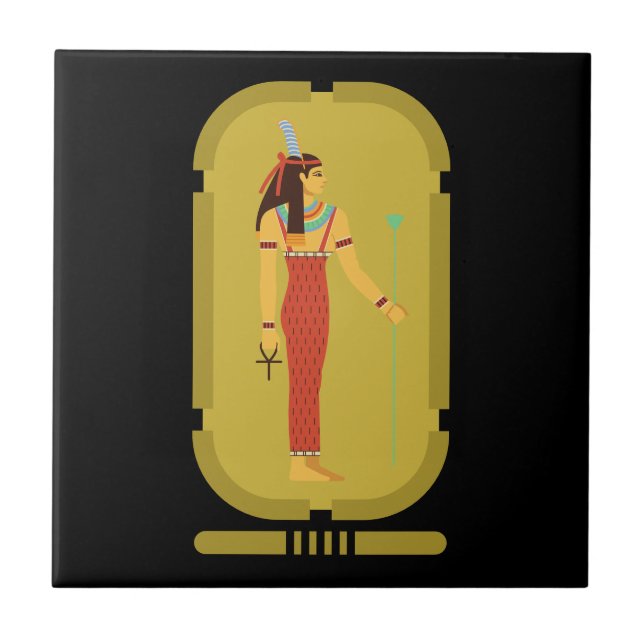 Maat On Gold Cartouche  Tile (Front)