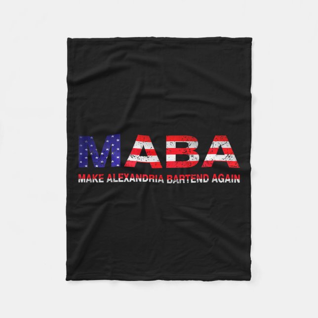 Maba Make Aoc Andria Ocasio-cortez Bartend Again U Fleece Blanket (Front)