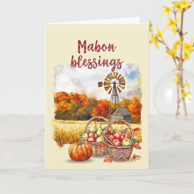 Mabon Bénédiction Carte de voeux Pagan Wiccan (Fleur jaune)