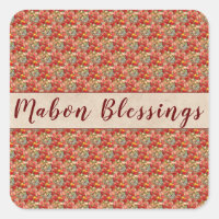 Mabon Blessings Autumn Equinox on Burgundy Floral