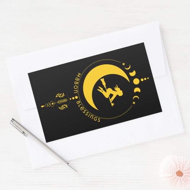 Mabon Blessings, witch, moon, wheat Sticker (Envelope)