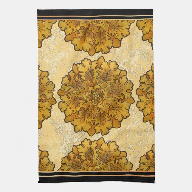 Mabon Equinox Oak Leaves Kitchen Towel (Vertical)