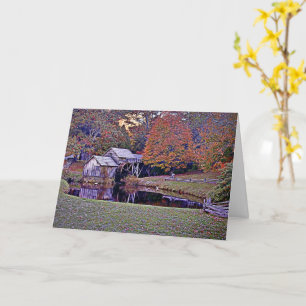 Mabry Mill à la carte de voeux d'automne