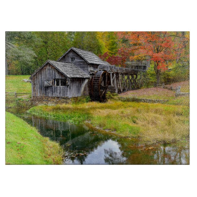 Mabry Mill in Autumn Cutting Board (Front)