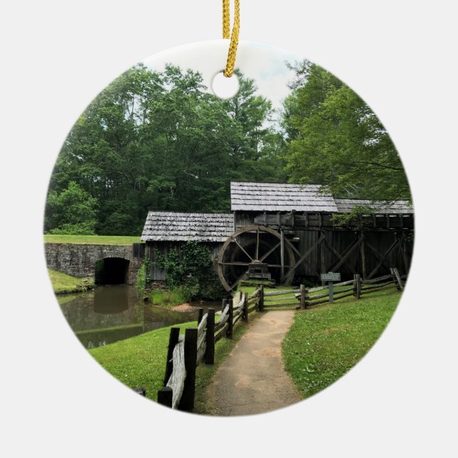 Mabry Mill, Virginia Ceramic Ornament (Front)