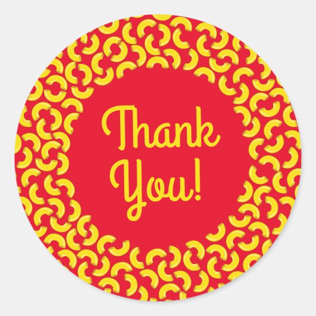 Mac and Cheese Birthday Party Macaroni Classic Round Sticker (Front)