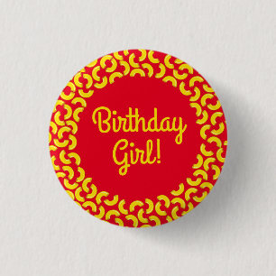 Mac and Cheese Kid 1st Birthday Party Macaroni 1 Inch Round Button