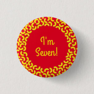 Mac and Cheese Kid 1st Birthday Party Macaroni 1 Inch Round Button
