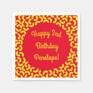 Mac and Cheese Kid 1st Birthday Party Macaroni Napkin
