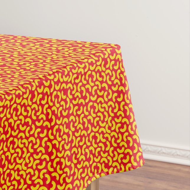 Mac and Cheese Kid 1st Birthday Party Macaroni Tablecloth (In Situ)