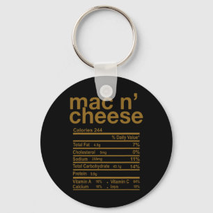 Mac And Cheese Nutrition Facts Funny Thanksgiving Keychain