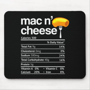 Mac And Cheese Nutrition Funny Thanksgiving Mac N' Mouse Pad