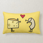 Mac and Cheese Pillow<br><div class="desc">Cute pillow with a macaroni and cheese in love, and a big red heart above them. Great for mac and cheese lovers!</div>