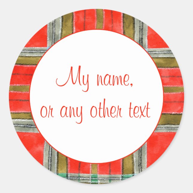 MAC BAIN TARTAN 3" Round Matte Stickers (Front)