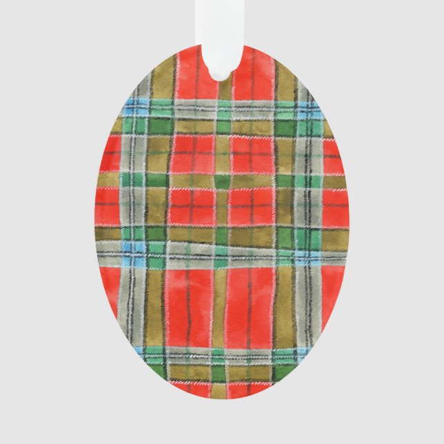 MAC BAIN TARTAN Acrylic Oval Ornament (Front)