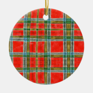 MAC BAIN TARTAN Ceramic Circle Ornament