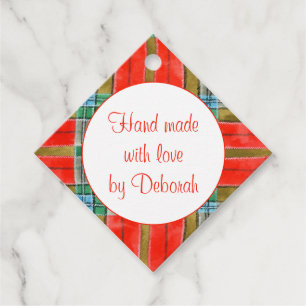 MAC BAIN TARTAN Diamond "Hand Made" Tags