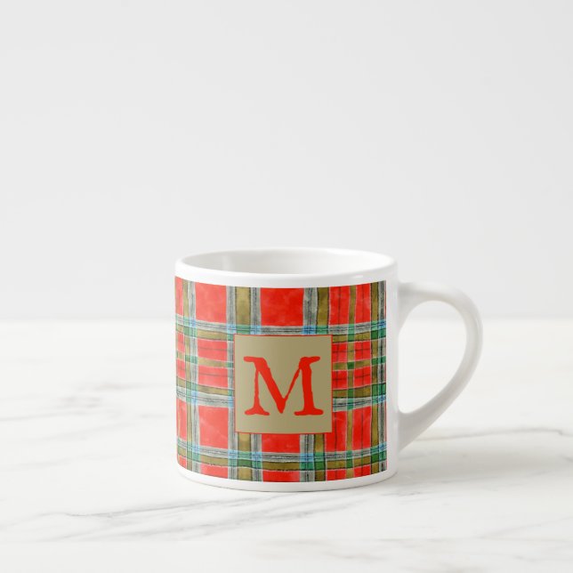 MAC BAIN TARTAN Espresso Cup + Initial (Right)