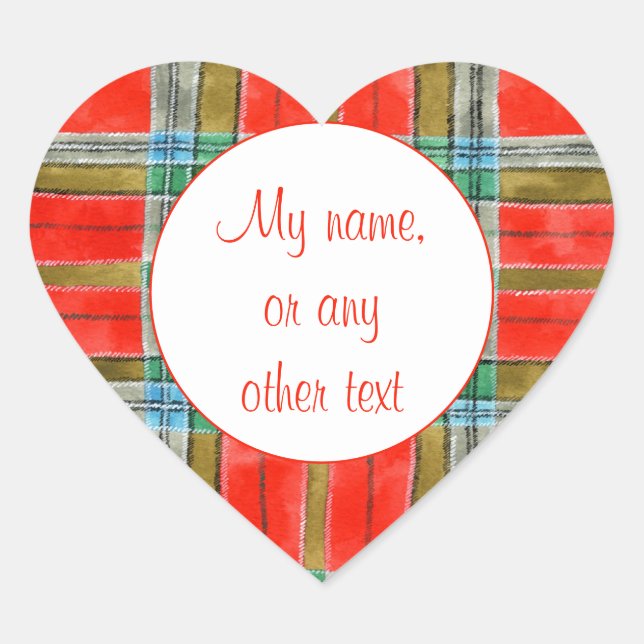 MAC BAIN TARTAN Heart Matte Stickers (Front)
