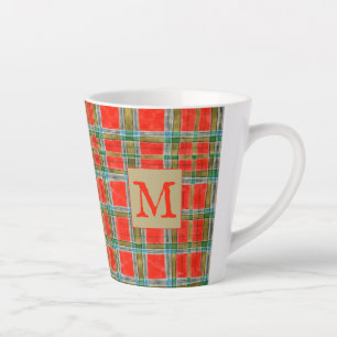 MAC BAIN TARTAN Latte Mug + Initial