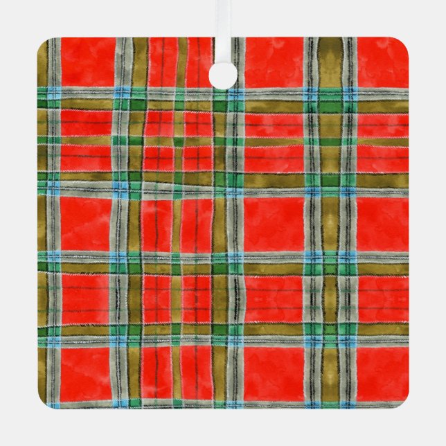 MAC BAIN TARTAN Metal Square Ornament (Front)