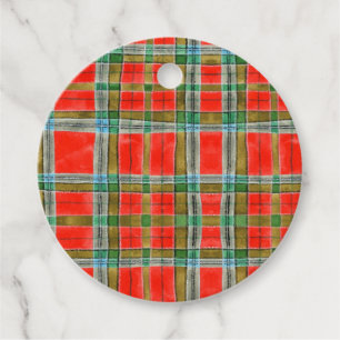 MAC BAIN TARTAN Round Gift Tags