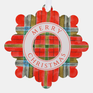 MAC BAIN TARTAN Snowflake Paper Ornament Card