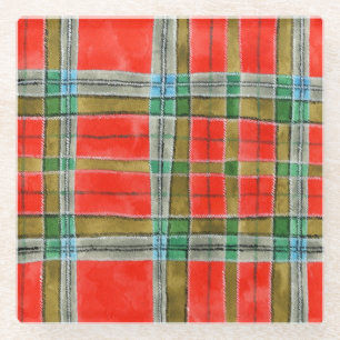 MAC BAIN TARTAN Square Glass Coaster
