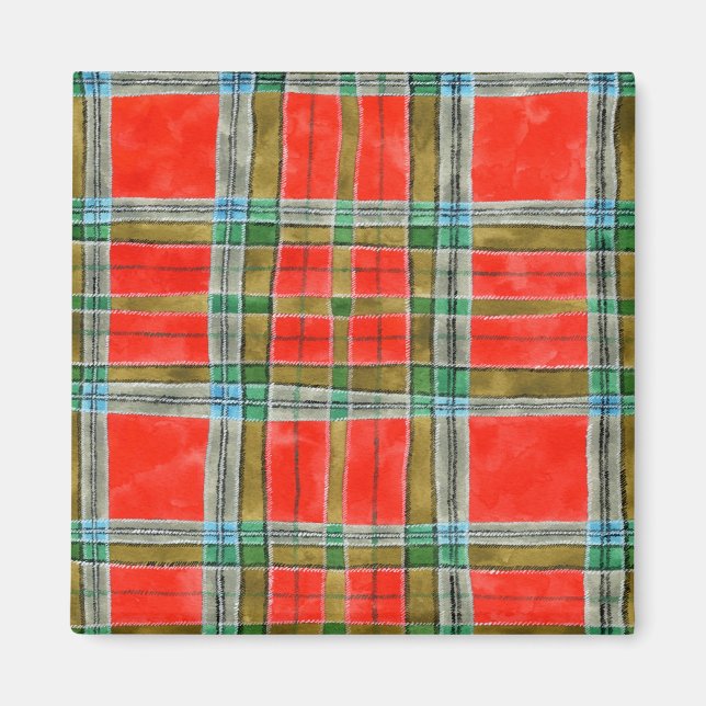 MAC BAIN TARTAN Square Magnet (Front)