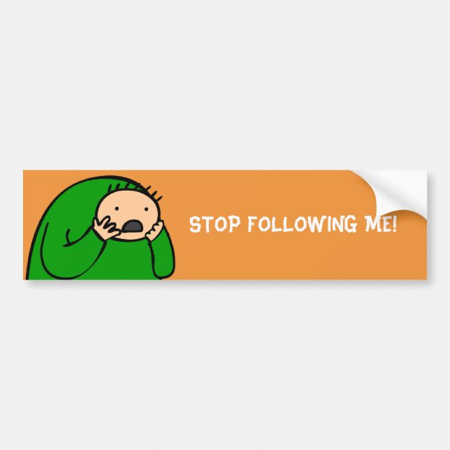 Mac Bumper - Stop Following Me (Orange) Sticker (Front)