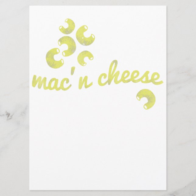 Mac Cheese - Fun Chef Humour Menu (Front)