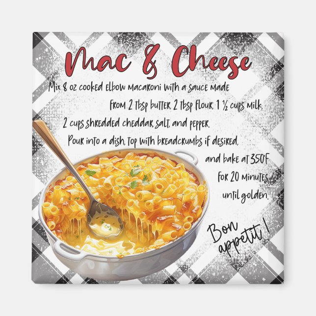 Mac & Cheese Recipe Magnet (Front)