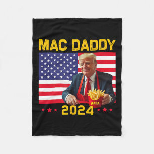 Mac Daddy Funny Trump Making Fries Mega Donald Tru Fleece Blanket