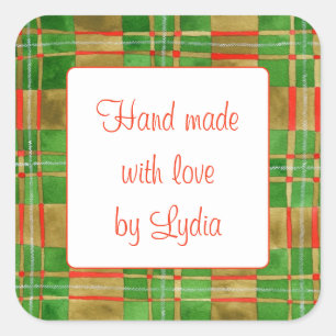 MAC GREGOR TARTAN 3" Square "Hand Made" Stickers